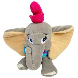 Disney Dumbo Elephant Stuffed Animal Gray Pink